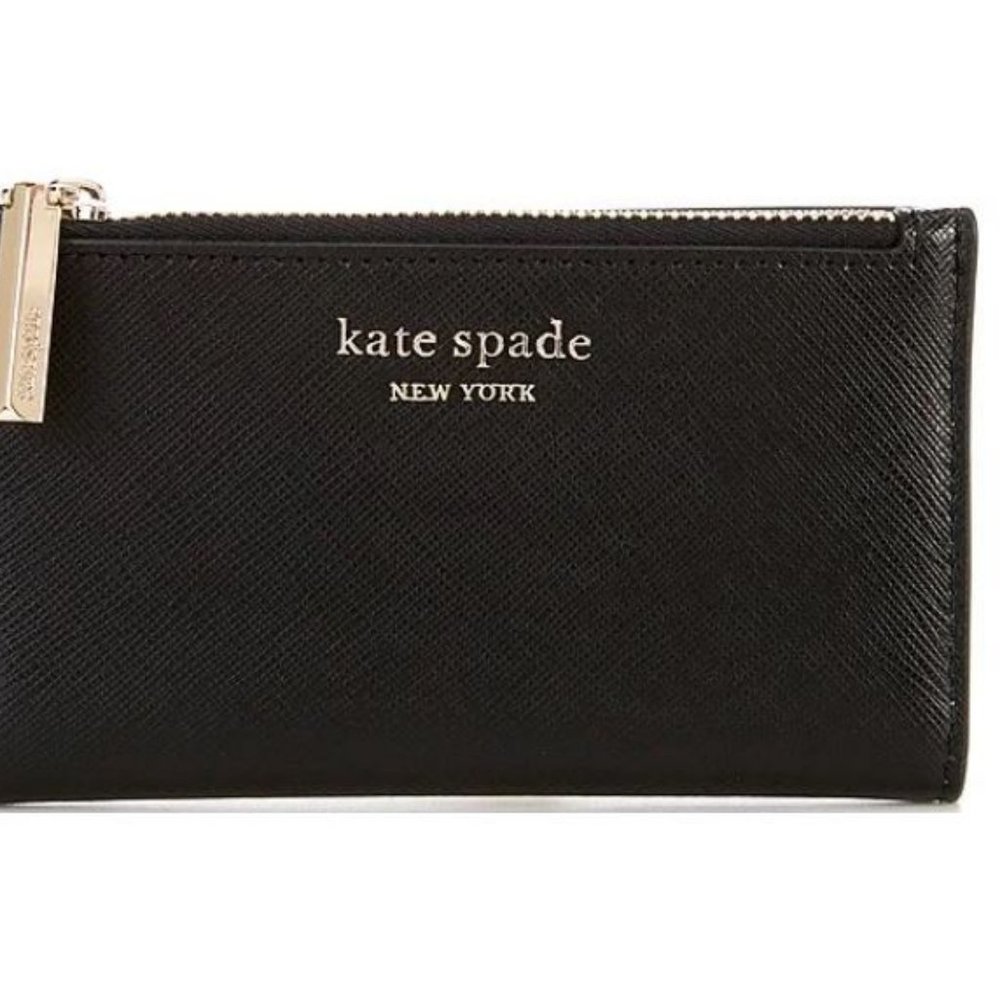 KATE SPADE New York Spencer leather small slim bi-fold women's wallet - BLACK - Picture 6 of 7